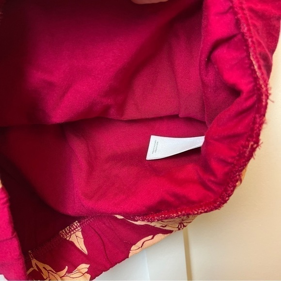 Express size XS Red Tan Hawaii Floral y2k Strapless Tube Top Cropped Elastic - Picture 6 of 7